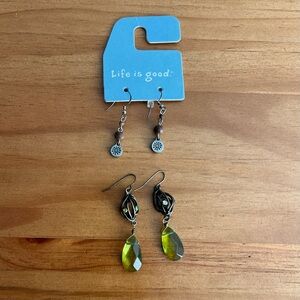 BOGO Two pairs of dangly boho earrings 925 brass